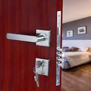 Voltizi Rose Stainless Steel Matt Finish 4 Latches Mortise Door Lock Handle Set with 3 Computer Keys, MG303