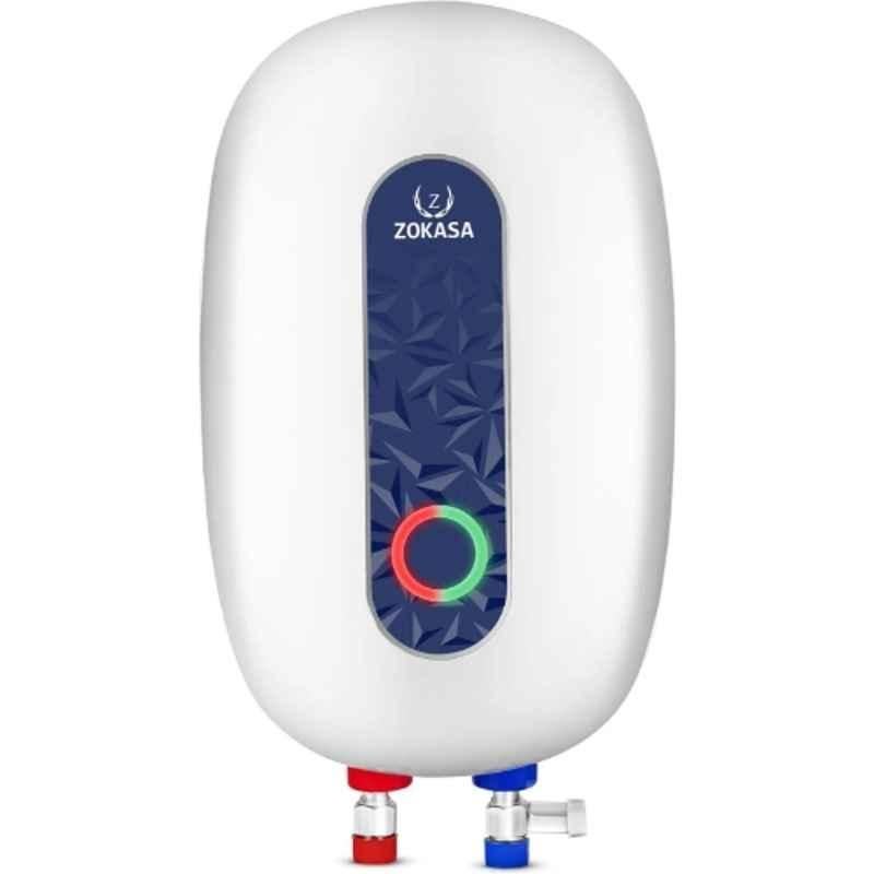 Zokasa Victo 3 Litre 3000W 4 Star White & Blue Instant Water Geyser