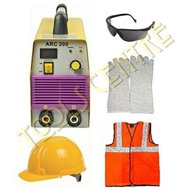 Krost New Technology Inverter Welding Machine-Arc 200 With Safety Equipments & Welding Accessories Combo.