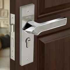Plantex Heavy-Duty Door Lock/Door Handle Set with 3 Years of Warranty/Mortise Lock with 3 Keys, Brass Lockbody & Cylinder 8133 Satin Steel & Chrome