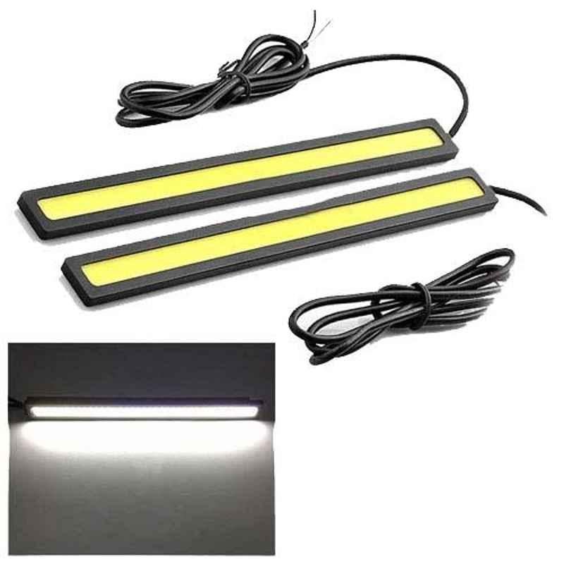 AllExtreme EX6WDRL 2 Pcs 12V 6W Ultra Bright IP67 DRL Slim Chip COB Waterproof LED Light Set