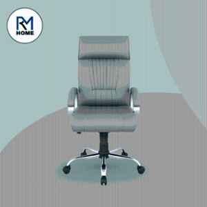 RM HOME Vista Leather High Back Grey Executive Chair