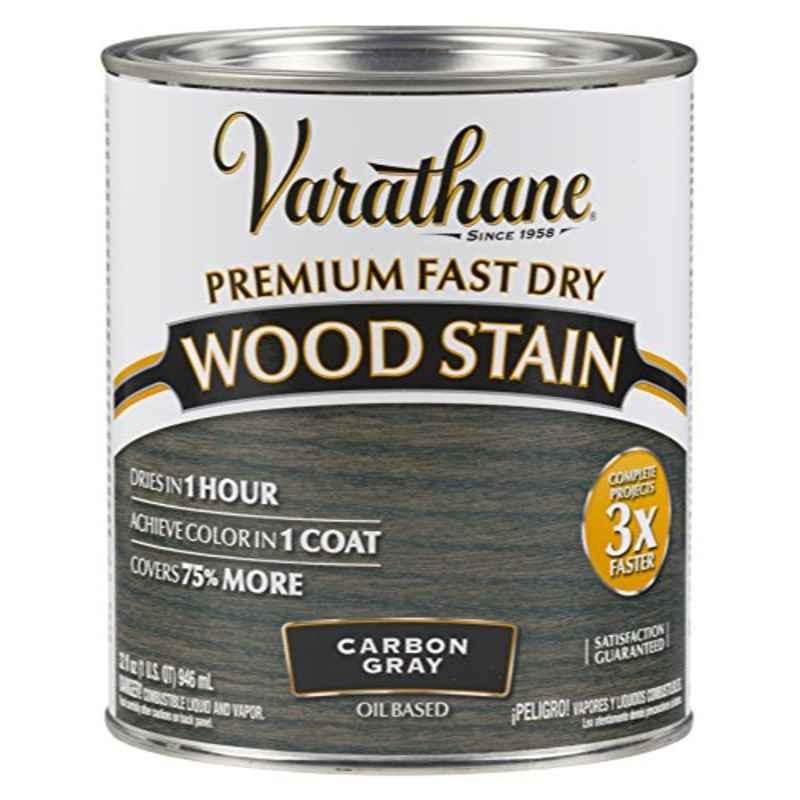 Varathane 32 Fl.oz Carbon Gray Premium Fast Dry Wood Stain, 304559
