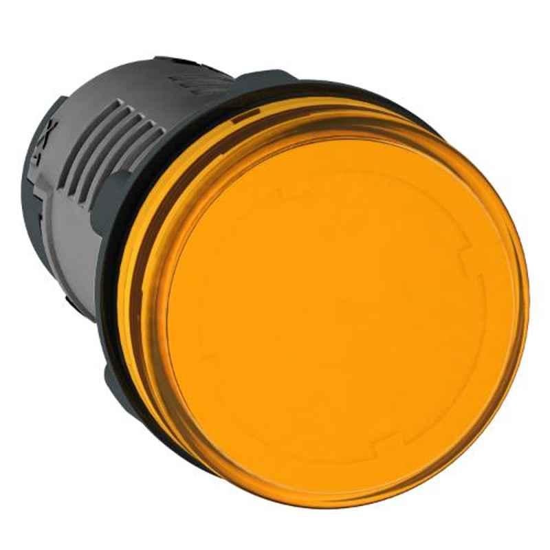 Schneider 22mm 24 VAC/DC Orange Round LED Pilot Light with Screw Clamp Terminal, XA2EVB5LC