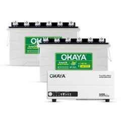 Okaya ATSW 1900 24V 1650VA Pure Sinewave Inverter with PowerON OPSJT19048 160Ah Two Battery Combo for Home, Office & Shops