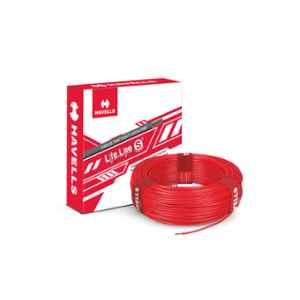 Havells Life Line 1 Sqmm Red Single Core FR PVC Copper Insulated Flexible Cable, Length: 90 m