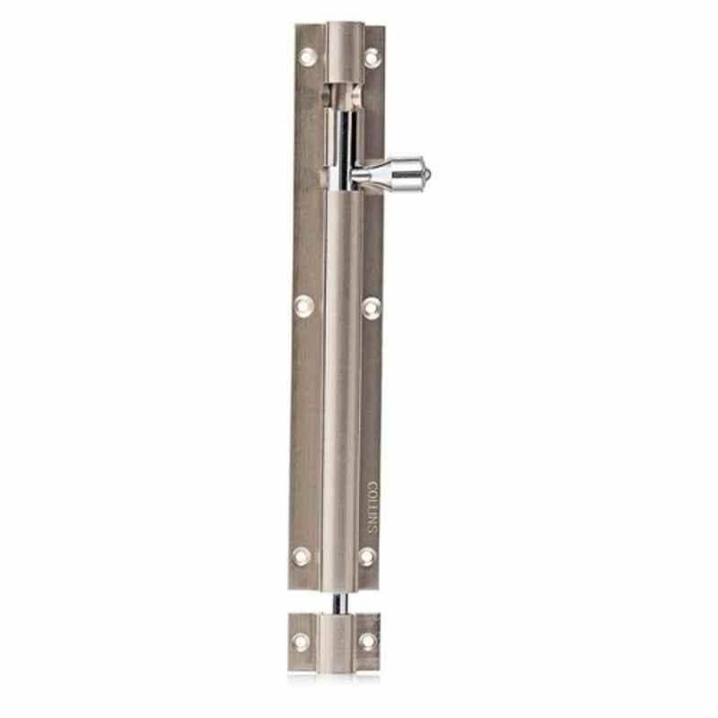 Collins 8 inch x 10mm Silver Tower Bolt, 8x-10mm-BSN