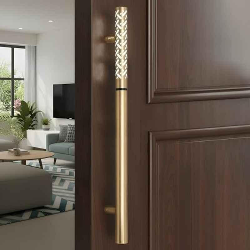 Plantex 18 inch Antique Brass LED Main Door Handle/Pull-Push Handle with Sensor Touch/Lighting Door Handle for Main Door/Stainless Steel Handle for Home & Door Decor, APS-OHLH-1111-450MM-BA-DOOR-HANDL
