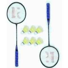 STYRKR Multicolour Single Shaft Badminton 2 Pcs Badminton with 6 Pcs Nylon Shuttle Branded Badminton Kit