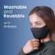 Arcatron 4 Pcs 3 Layer Polyester Black Washable Face Mask Set with Adjustable Ear Loop, MK-ULT-M-B4, Size: Medium