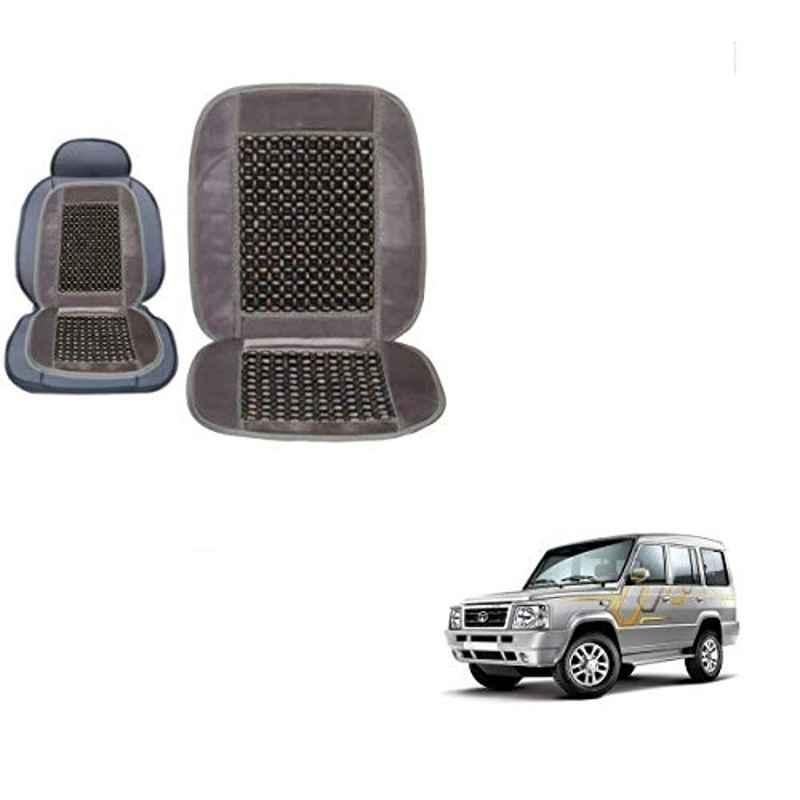 Kozdiko Wooden Bead Seat with Grey Velvet Border for Tata Sumo, KOZ-86914
