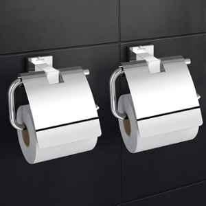 Plantex 304 Grade Stainless Steel Toilet Paper Holder/Toilet Paper Roll Holder/Toilet Roll Holder for Bathroom Accessories - Pack of 2 (Chrome)