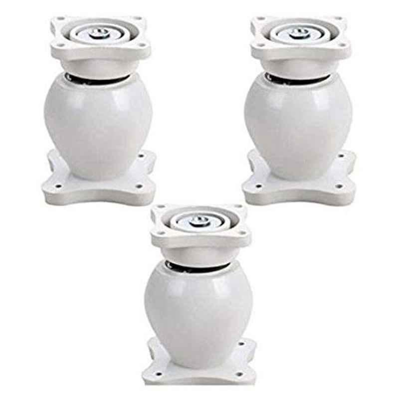 Nixnine Plastic White Magnetic Door Stopper, NO-6_WHT_3PS_A (Pack of 3)