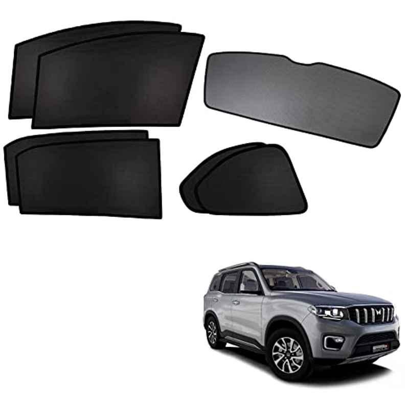Kozdiko 7 Pcs Mesh Black Fixed Window & Rear Sun Shade Set for Mahindra Scorpio N 2022