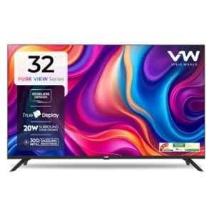 VW 32 inch 1366x768p Black Frameless HD Ready LED TV with Viewing Angle, True Colour & 1 Year Warranty, VW32A