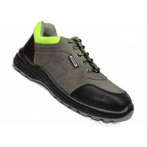 Krieger Leather Black & Grey Low Ankle Steel Toe High Performance Work Safety Shoes, KR 2002, Size: 9