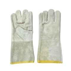 Swavind Leather White Heat & Cut Resistant Hand Safety Gloves, Size: Free (Pack of 50)