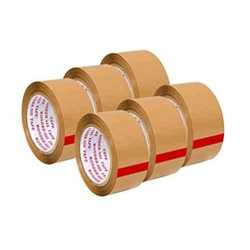 Wonder 55m 1 inch BOPP Brown Packaging Tape, (Pack of 6)