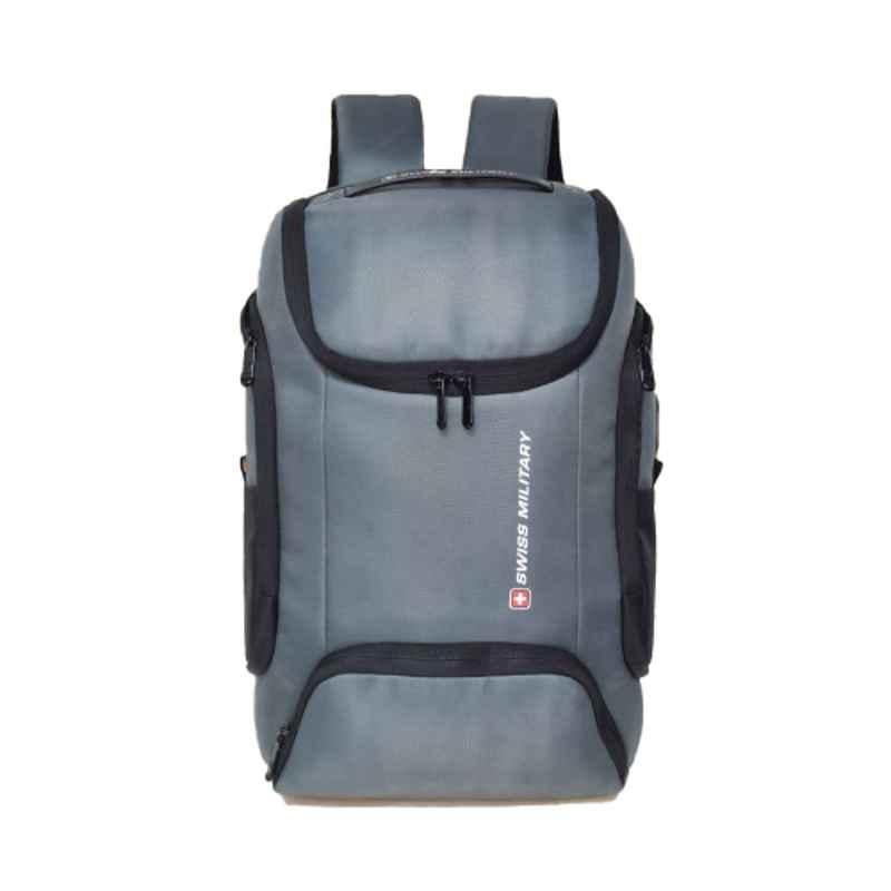 Buy Swiss Military 21 Litre Polyester Grey Medium Laptop Backpack with USB  & C-Type Charging Port, HELIUM_LBP115_GRY_21LTR Online At Price ₹2957