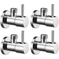 Senkiddpro Turbo Stainless Steel Chrome Finish Wall Mounted Angle Cock (Pack of 4)