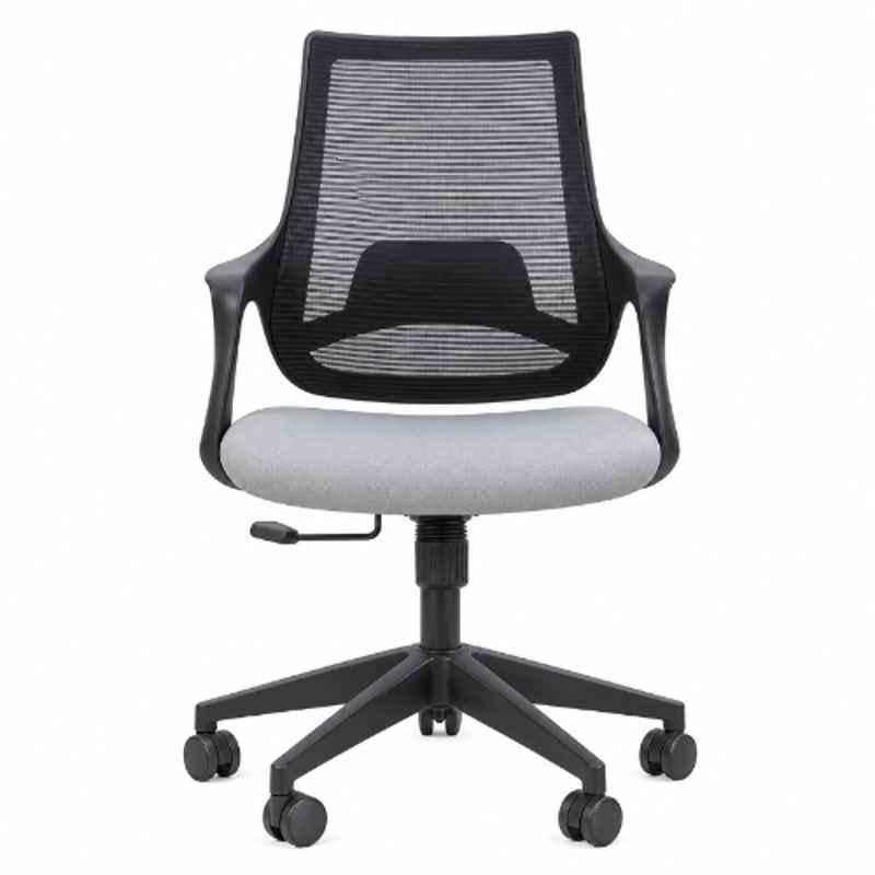 OfficeArray Venza High Back Executive Mesh Grey Office Chair with Fixed Armrest for Study, Home & Office