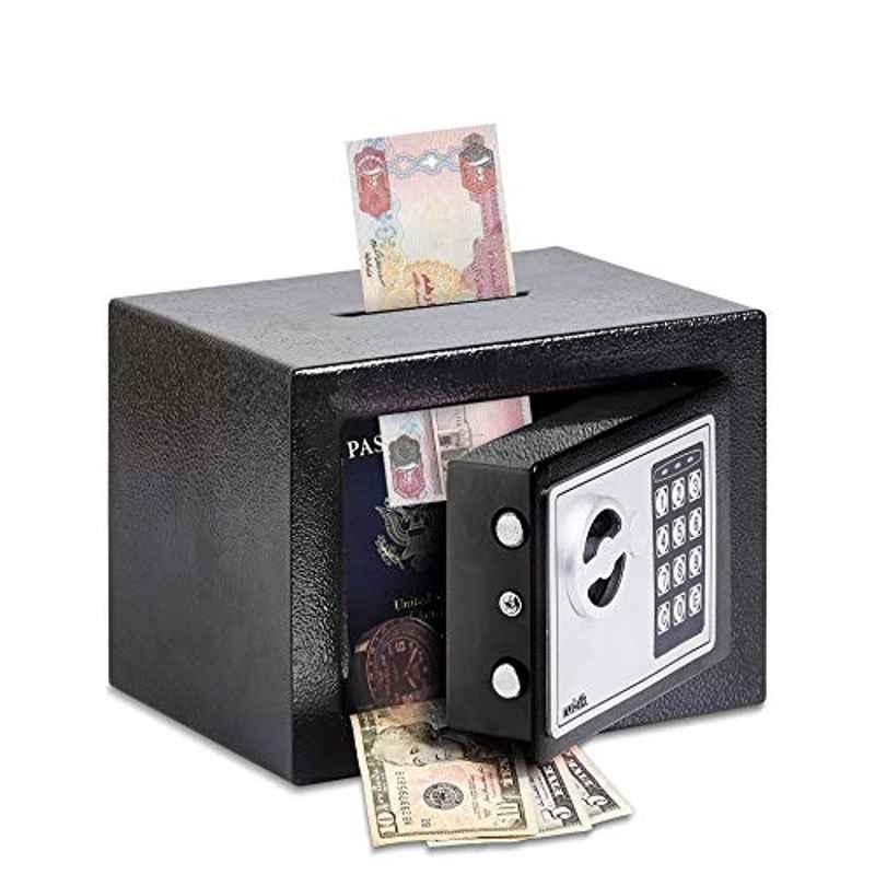 Rubik Alloy Steel Black Mini Cash Deposit Box, RUBIK-17E-DROPB