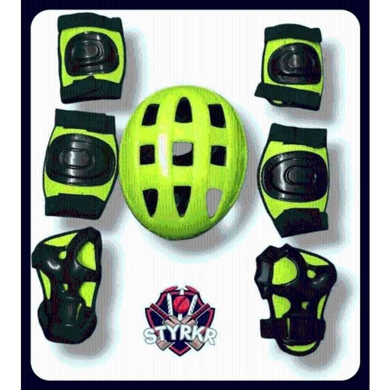 STYRKR Plastic & EVA Foam Neon Protective Skating/Cycling Guard Kit | Multi Sport Gear for Kids 1445 Cycling KitKIT-968