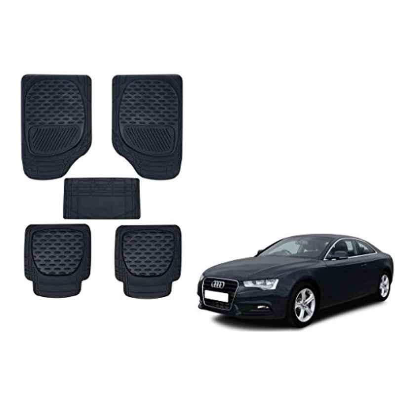 Kozdiko 6255TW 5 Pcs PVC & Rubber Black Car Mat Set for Audi NA
