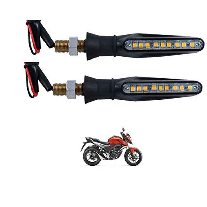 Kozdiko 4 Pcs Plastic Front & Rear Side Sleek Yellow Bike Indicator Set for Honda CB Hornet 160R
