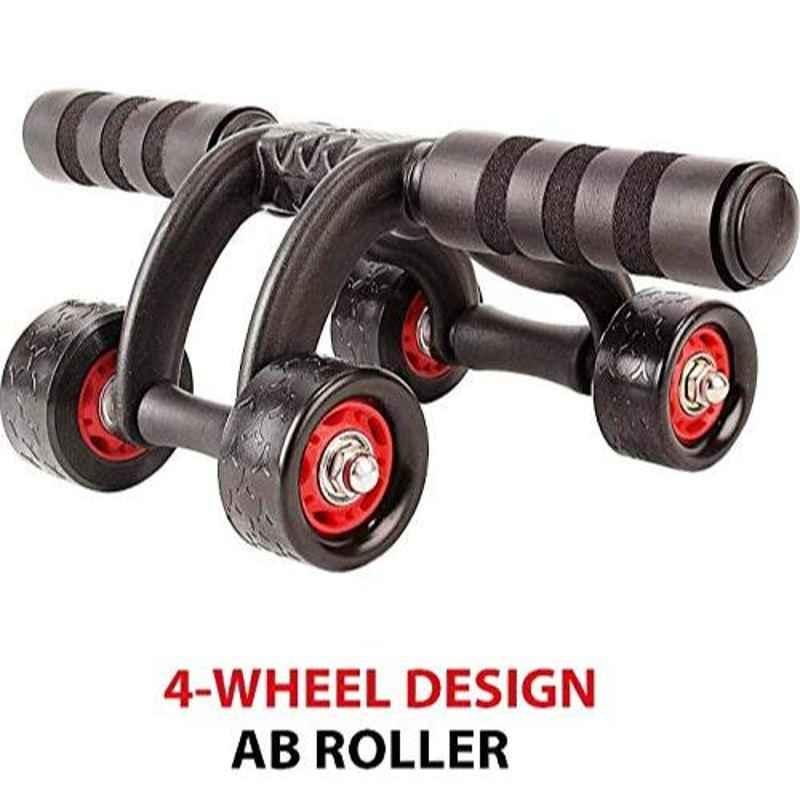 Arnav Black Heavy Duty 4 Wheel AB Roller with Knee Mat & Floor Wedge, OSB-190104