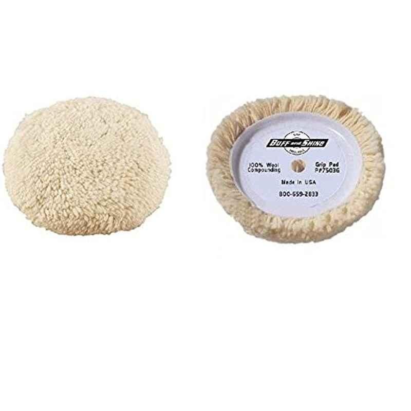 Krost 7 inch White Wool Polishing Pad for Angle Grinder