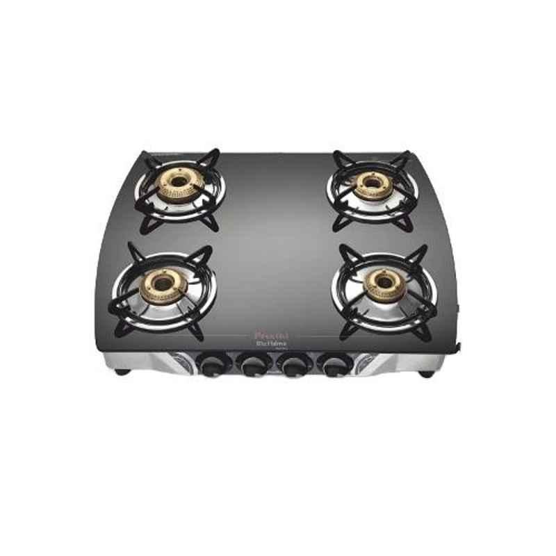 Preethi Blu Flame Black with 4 Burners Gas Stove, GTS106