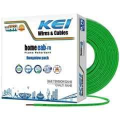 KEI 0.75 Sqmm 1 Core Homecab FR Green Copper PVC Insulated Unsheathed Multistrand Flexible Cable, Length: 180 m