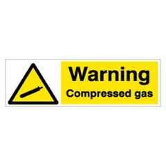 SUNSIGNS 450x150mm Vinyl & Acrylic Sandwich Warning Compressed Gas Signage, SN0097VNLM1HPIDAL