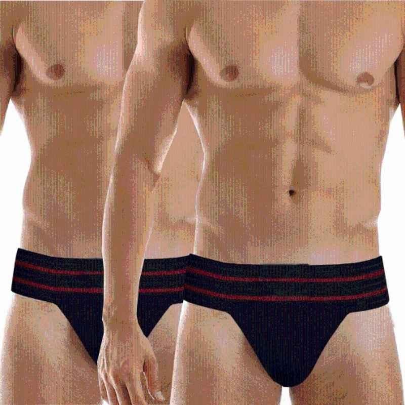 Matrica Solid Black Briefs Gym Supporter for Men, Size: XL