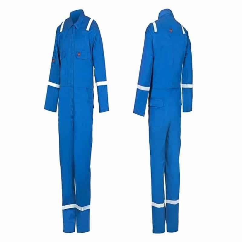 Rigman Tecasafe Plus Royal Blue 215 GSM Inherent Flame Resistant Coverall, Size: Medium