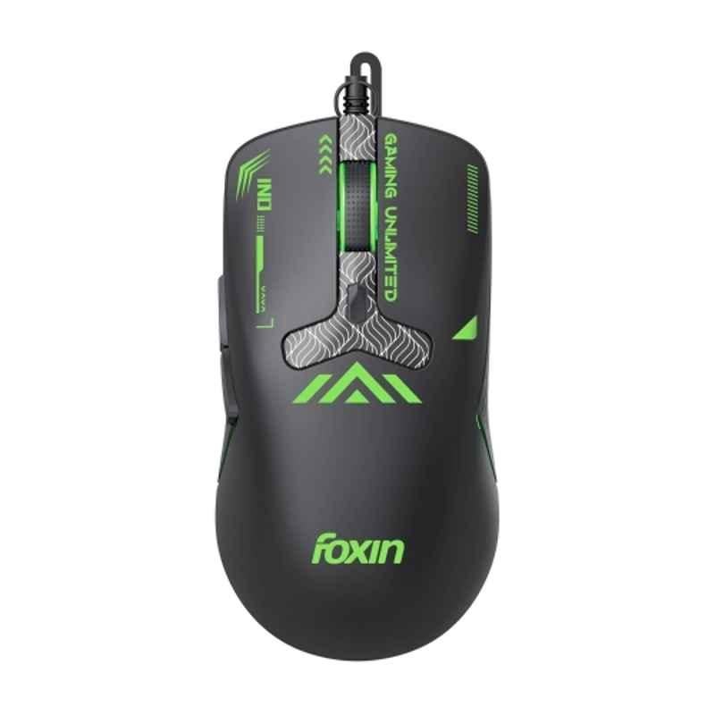 Foxin Phantom GM 104 7200DPI Black Wired Optical Gaming Mouse with 1.5m Cable, 10 Million Clicks & RGB Lighting