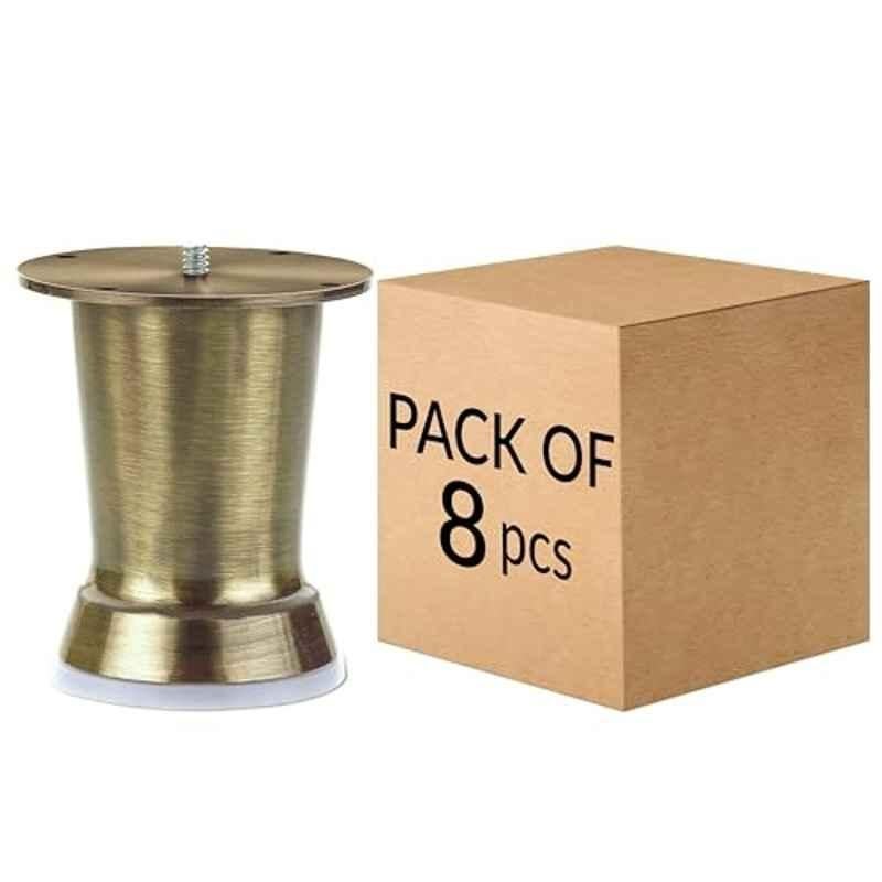 Plantex 4 inch Stainless Steel Antique Brass Stylish Sofa Legs with Rubber Grip (Pack of 8)
