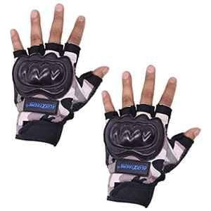 AllExtreme Probiker EXO2GV29 Khaki Anti-Skid & Breathable Half Finger Bike Riding Gloves for Motorcycle Cycling Climbing Mountaineering Hiking, Size: 2XL