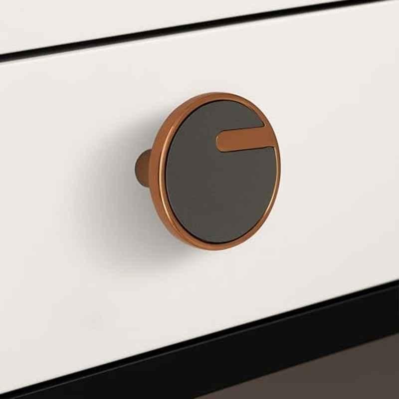 Plantex Knobs for Drawers/Drawer Knobs/Round Knob for Cabinets/Pull-Push Knob for Kitchen/Bedroom/Drawer SH-433, Rose Gold & Grey