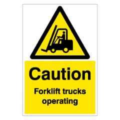 SUNSIGNS 900x457mm Vinyl & Acrylic Sandwich Caution Forklift Trucks Operating Signage, SN0058VNLM1HPIDAW