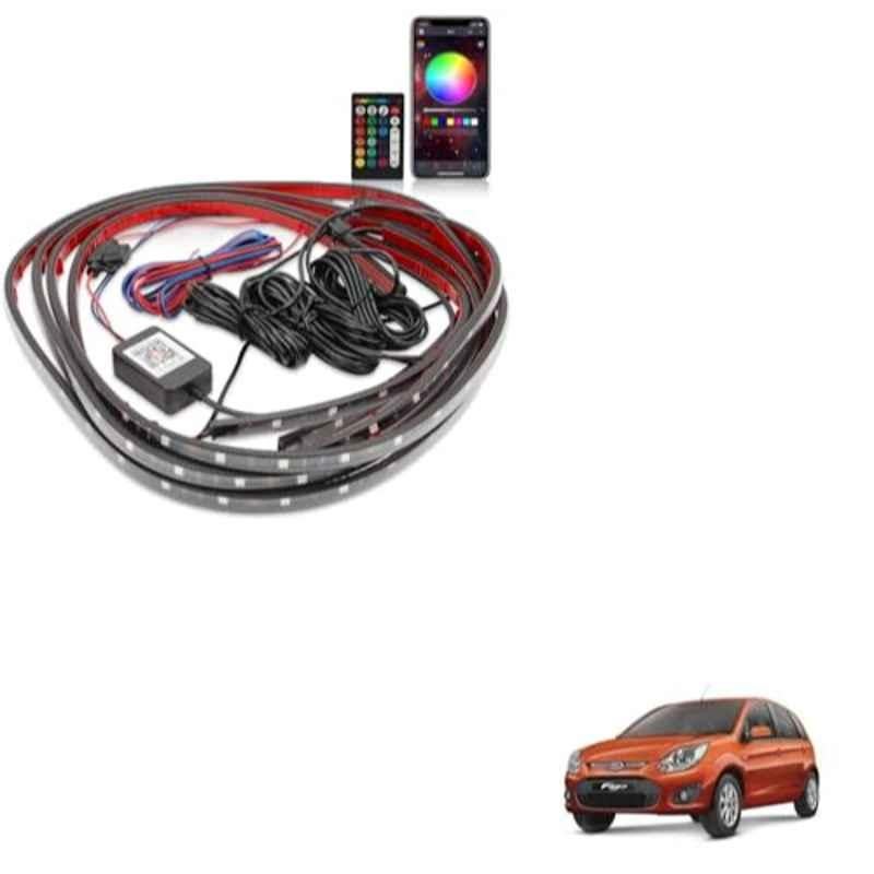 Kozdiko 12V Car Underbody Multicolor LED Strip Light Set with Wireless Remote for Ford Figo Old