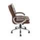 MRC Leather & Suede Brown Mid Back Revolving Chair, M154