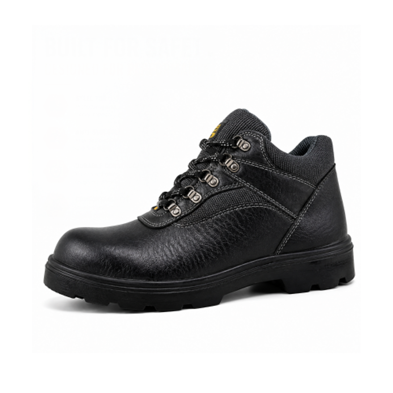 JCB Excavator Black Steel Toe Work Safety Shoes, Size: 8