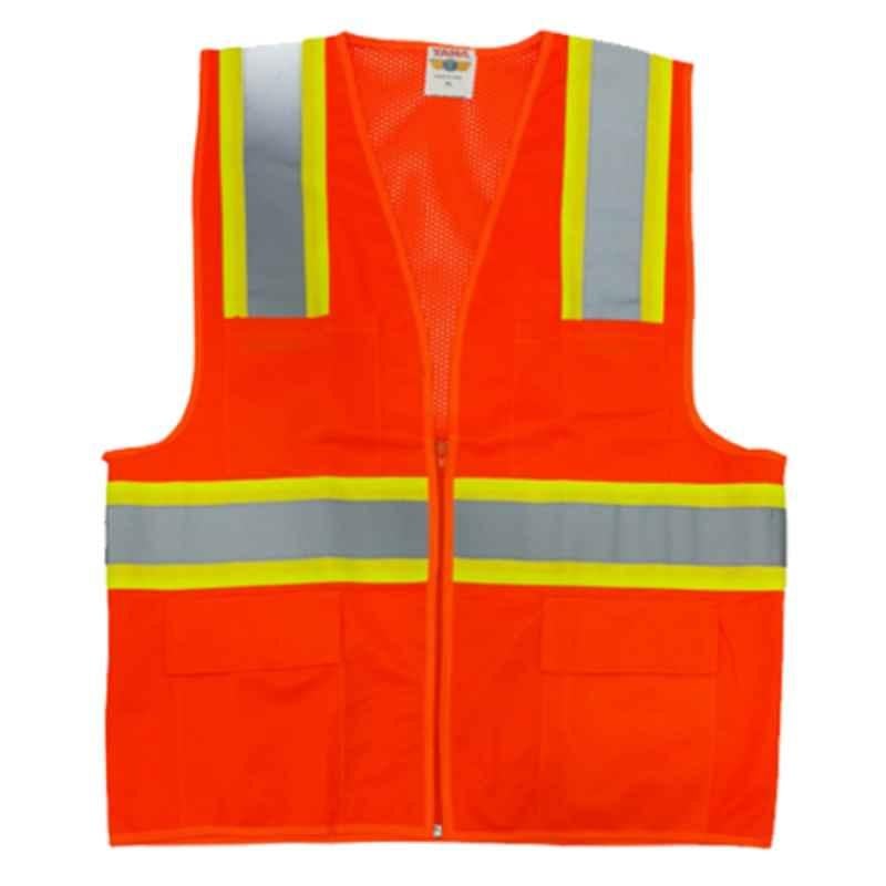 Taha Polyester Orange YOG Safety Jacket, SJ WTB015, Size: M