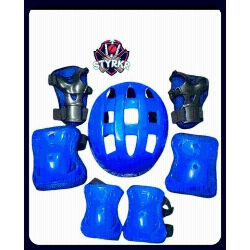 STYRKR Plastic & EVA Foam Blue Skating Kit Protective Skating Guard Kit for Skating, Cycling, Running 896 Skating KitKIT-768
