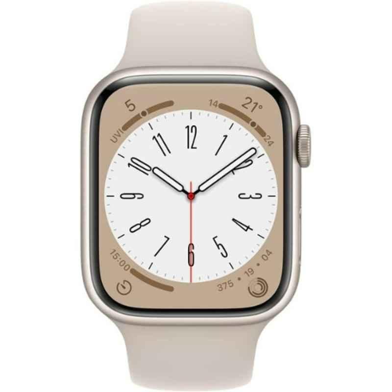 Apple Series-8 41mm Aluminium Case Starlight GPS Watch with Regular Sport Band