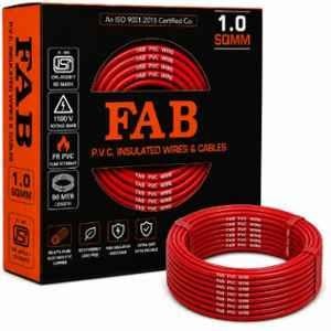 FAB 1 Sqmm Single Core Red FR PVC CCS Copper Insulated House Wire, Length: 91 m
