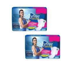 Stayfree 40 Pcs White Cotton Wings Sanitary Pad Packet, Size: XL (Pack of 2)