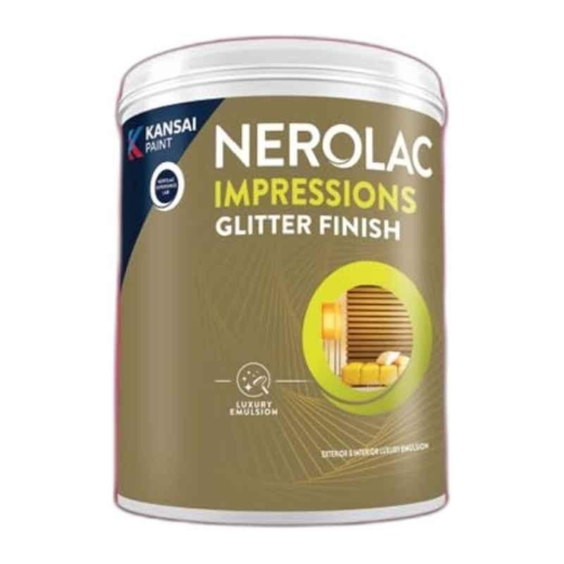 Nerolac Impressions 1 Litre Gold Glitter Finish Decorative Wall Interior Paint with Washable, Stain & Fade Resistant